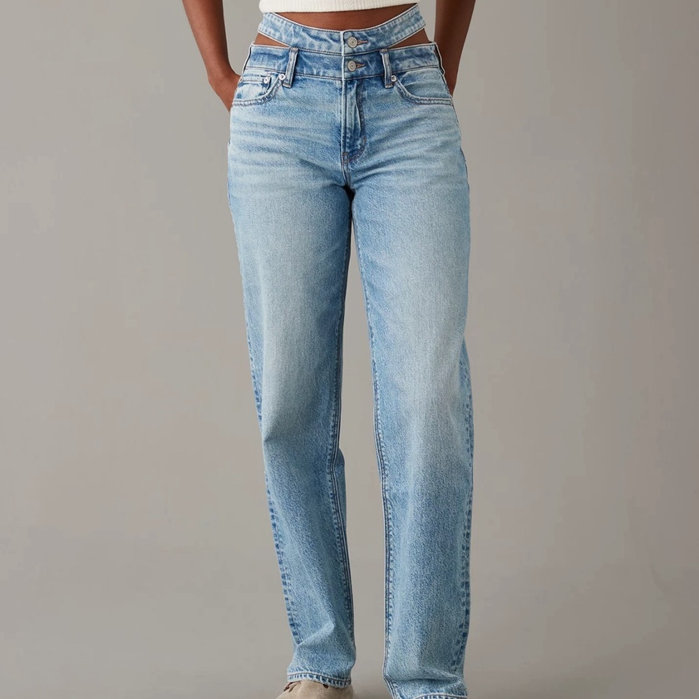 American Eagle High Rise Baggy Straight jeans